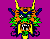 Coloring page Dragon face painted bycrazy dragon