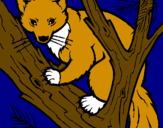 Coloring page Pine marten in tree painted byelian