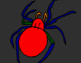 Coloring page Poisonous spider painted byyani