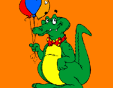 Coloring page Crocodile with balloons painted bypanayiotis