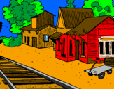 Coloring page Train station painted byMartin Alonso