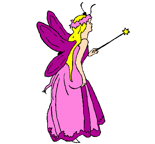 Coloring page Fairy with long hair painted byangela