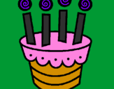 Coloring page Cake with candles painted byxxxxxxdfd v56u csukdyia<a