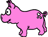 Coloring page Pig painted bypig