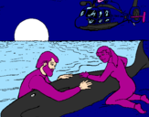 Coloring page Whale rescue painted byJacob
