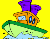 Coloring page Boat at sea painted bycecilia