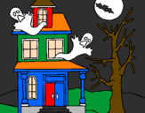 Coloring page Ghost house painted bydante