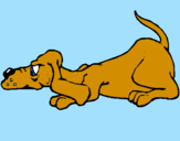 Coloring page Tired dog painted byDjd