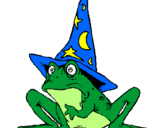 Coloring page Magician turned into a frog painted byCandie