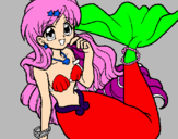 Coloring page Mermaid painted byanaflavia