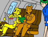 Coloring page Aeroplane passengers painted byPolak