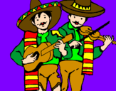 Coloring page Mariachi musicians painted bySTEPHANIE
