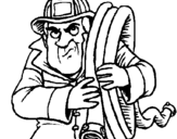 Coloring page Firefighter painted byalan