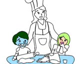 Coloring page Cooking with mom painted byNichapat