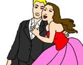Coloring page The bride and groom painted byTIFFANY ALMA MORENO