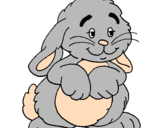 Coloring page Affectionate rabbit painted bySOL