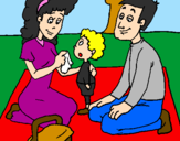 Coloring page The picnic painted byLeom