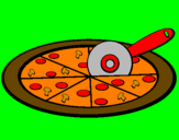 Coloring page Pizza painted byindian