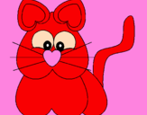 Coloring page Heart cat painted bymichele