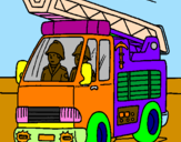 Coloring page Fire engine painted bycross