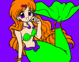 Coloring page Mermaid painted bychico