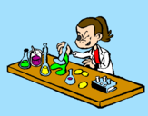 Coloring page Lab technician painted byviolet