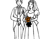 Coloring page The bride and groom III painted byALFREDO