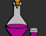 Coloring page Carafe and glass painted byDucky The Duck