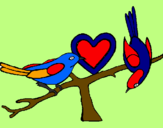 Coloring page Birds painted byMarga