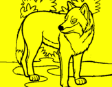 Coloring page Wolf painted byesujs