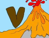 Coloring page Volcano  painted byGreat