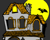 Coloring page Mysterious house painted bysg