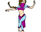 Coloring page Moorish princess dancing painted bynikki
