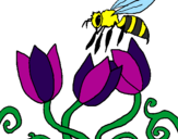 Coloring page Bee painted bychofitas