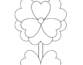 Coloring page Heart flower painted byanna