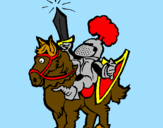 Coloring page Knight raising his sword painted byharryboo