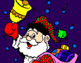 Coloring page Santa Claus and his bell painted byZac and Jonathan