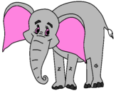 Coloring page Happy elephant painted bydany12