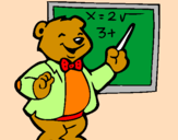 Coloring page Bear teacher painted byVictoria