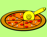 Coloring page Pizza painted bydylan