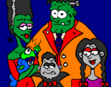 Coloring page Family of monsters painted byMe