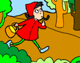 Coloring page Little red riding hood 4 painted bymin