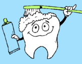 Coloring page Tooth cleaning itself painted byCandyRules