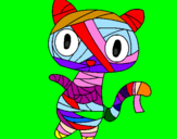 Coloring page Doodle the cat mummy painted byfrancisca