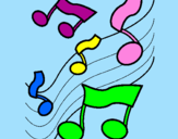 Coloring page Musical notes on the scale painted byElla321999
