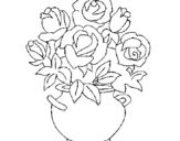 Coloring page Vase of flowers painted byfloare 2