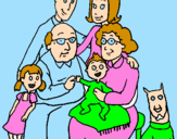Coloring page Family  painted byting ting