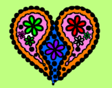 Coloring page Heart of flowers painted bykayleigh