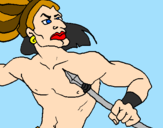 Coloring page Itza warrior painted byeduard