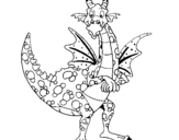 Coloring page Happy dragon painted byMichael